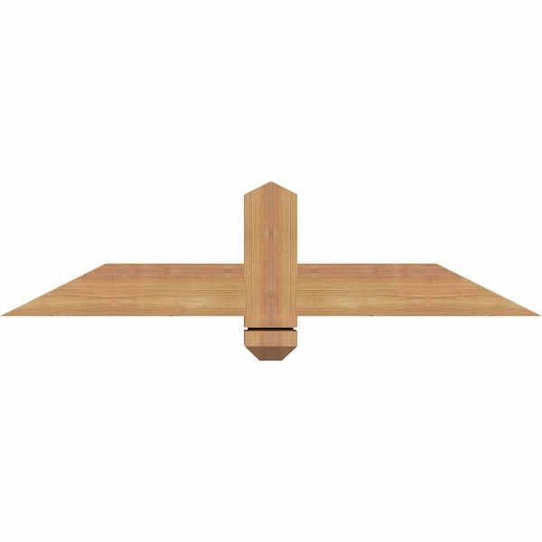 Ekena Millwork Eugene Smooth Timber Gable Bracket, Western Red Cedar, 36"W x 9"H x 3 1/2"D x 3 1/2"F, 6/12 Pitch GBW036X09X0404EUG00SWR - main